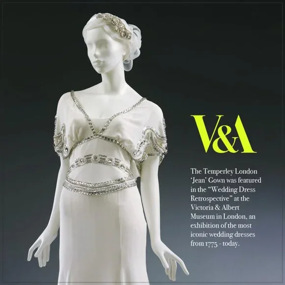 $6900 Temperley London Jean Crystal Embellished Art Deco Runway Bridal Gown - Picture 6 of 16